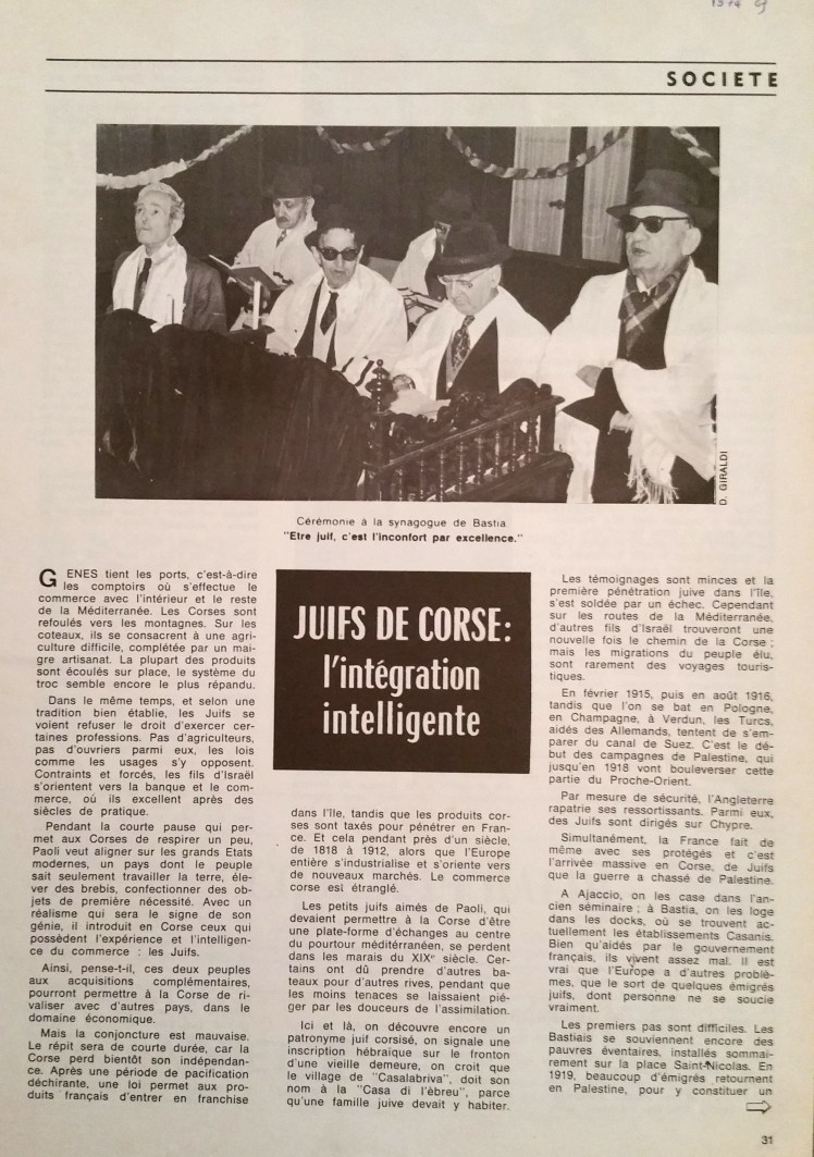 Juifs de Corse intégration